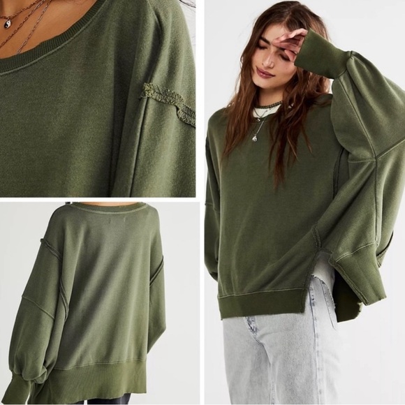 Free People We The Free Camden Sweatshirt in Red Size Medium NWOT - Picture 12 of 16